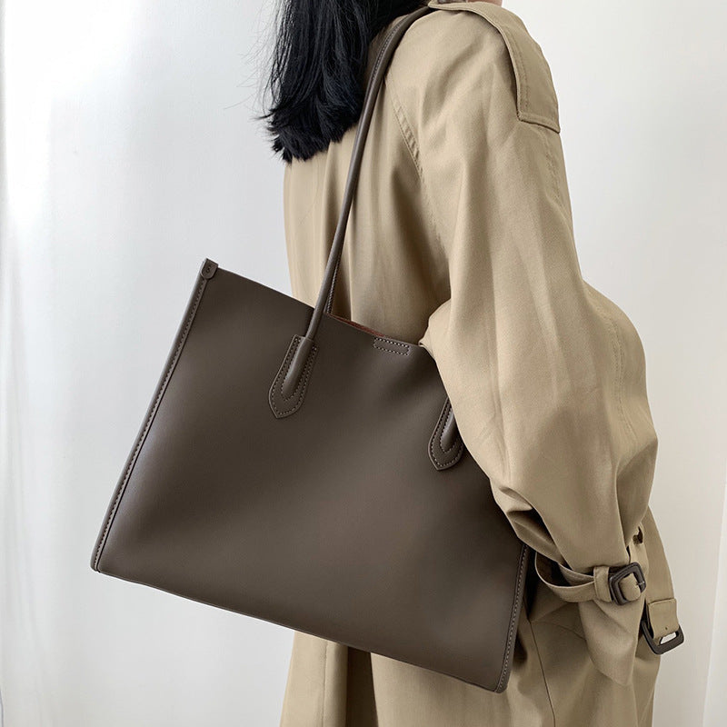 Women's High Sense Design Genuine Leather Commuting Handbags