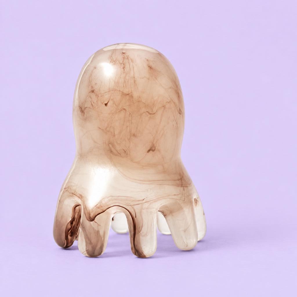 Gua Sha Head Massage Octopus Tool - White Marble