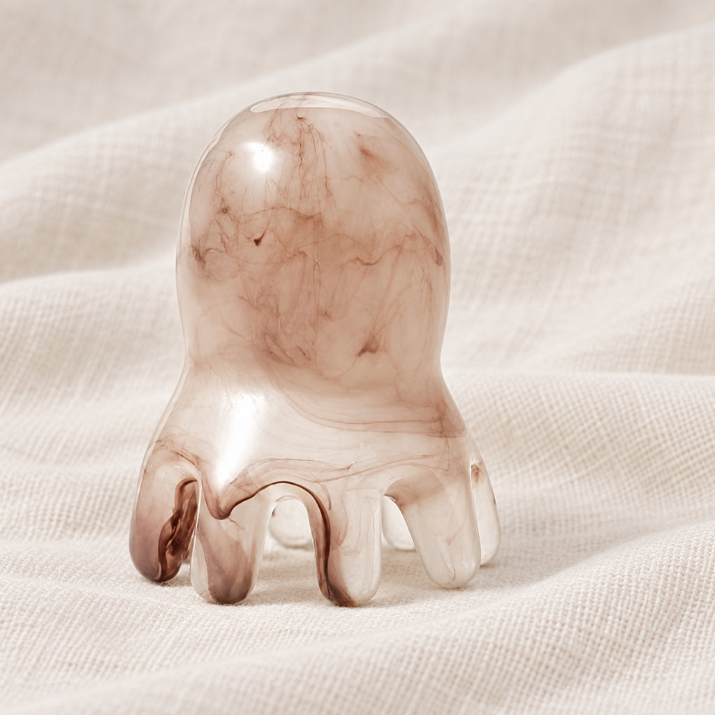 Gua Sha Head Massage Octopus Tool - White Marble
